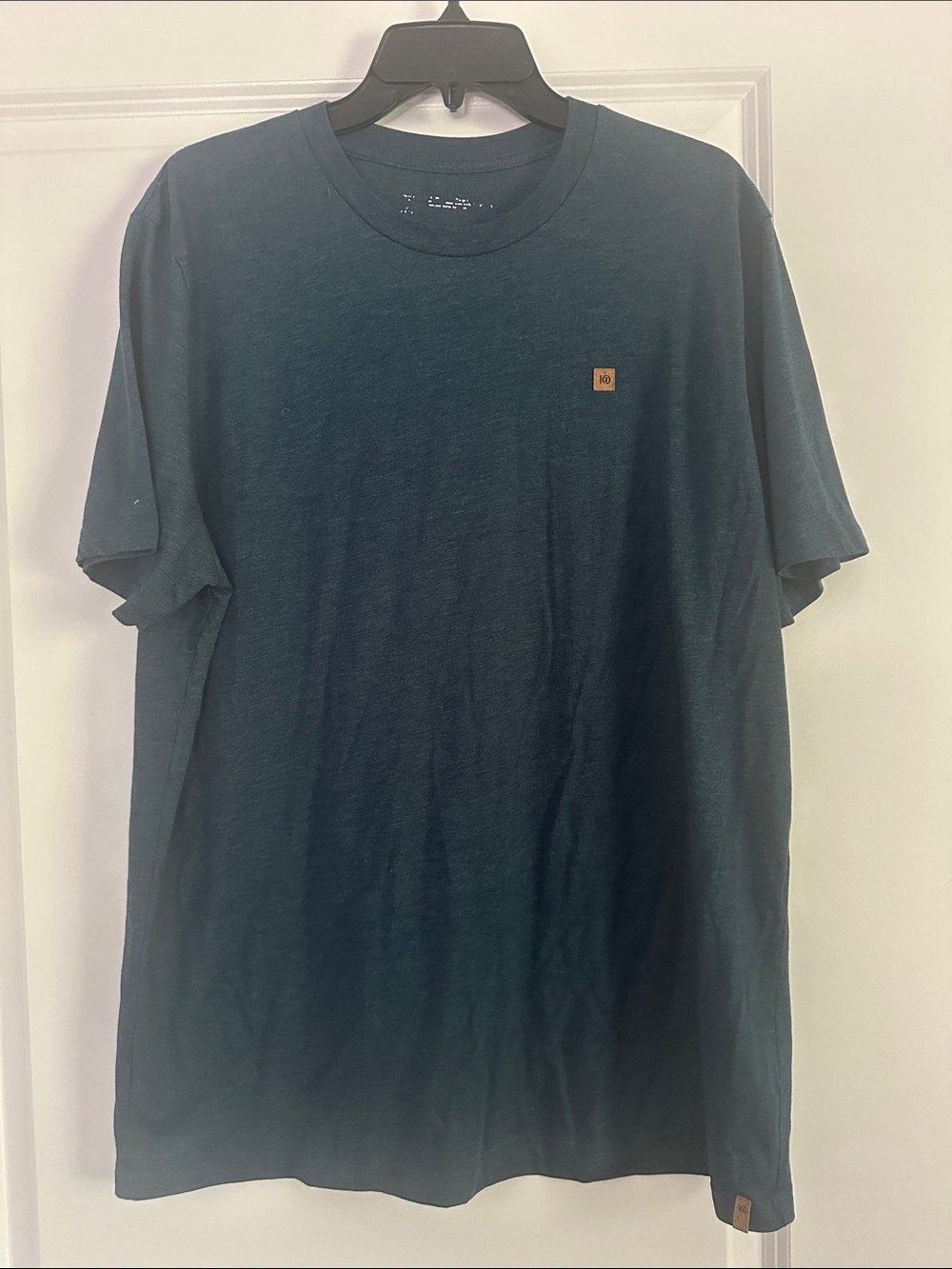 tentree Men's Crewneck Tee in Deep Teal with Chest Patch